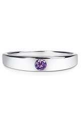 very nice silver cz February birthstone ring for children